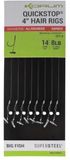 Korum Big Fish Supersteel Allrounder Quickstop 4” Hair Rigs Barbless (8pcs) - Haak 8 - 0.30mm