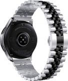 Qubix Stalen band - Zilver/zwart - Samsung Galaxy Watch - 46mm
