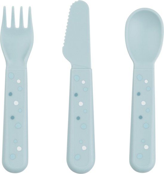 Done by Deer Foodie Cutlery Set Happy Dots Blue