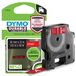 DYMO D1 Duurzame etiketten, 12 mm x 3 m, wit bedrukt op rode achtergrond, originele zelfklevende etiketten voor LabelManager labels