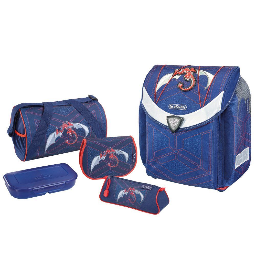 Herlitz Flexi Plus Robo Dragon - Schooltas - Jongen - Blauw, Oranje
