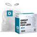 Plasticplace Op maat gemaakte vuilniszakken, compatibel met simplehuman Code D witte trekkoord vuilnisvoeringen 5,3 gallon/20 liter, 15,75 \"x 28\", 100 Count (Pack van 1)