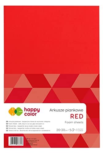 Happy Color Foam knutselvellen A4, 5 vellen, rood,