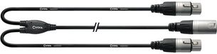 Cordial CFY0.3MFF Y-Adapterkabel Splitkabel XLR Male naar 2x XLR Female 30cm