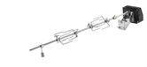 RÖSLE ALLFLAME Rotisseriespies voor barbecue, roestvrij staal, 6-kantige spies, tot 10 kg, elektromotor met voeding, 3 omw/min, zilver/zwart