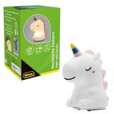 Idena 40385 - LED eenhoorn nachtlampje, siliconen lamp met afstandsbediening, kleurverandering en dimmer, grootte ca. 14 cm, oplaadbaar, inclusief USB-oplaadkabel