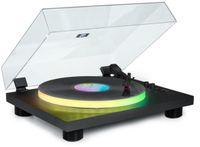 Bigben PARTYBTTDLIGHT platine vinyle avec haut-parleurs intégrés, Bluetooth et éclairage LED