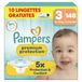 Pampers Premium Protection Couches Taille 3 x148 + 10 Lingettes Bébé