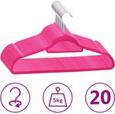 vidaXL - 20-delige Kledinghangerset - Anti-slip - Fluweel - Roze