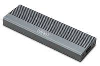 DIGITUS Externe M.2 Behuizing - USB 3.1 Gen2 Type-C - 10 Gbit/s - SATA & NVMe SSD's tot 8 TB - 2230/2242/2260/2280 - Zonder gereedschap - Aluminium - Grijs