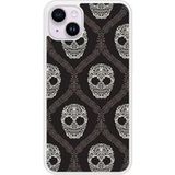 Apple iPhone 15 Floral skull Verstevigd hoesje met sublimatie bedrukking