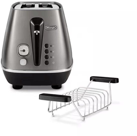 De'Longhi Distinta Titanium CTIN2103.TB Broodrooster, 900 W - Titaanzwart