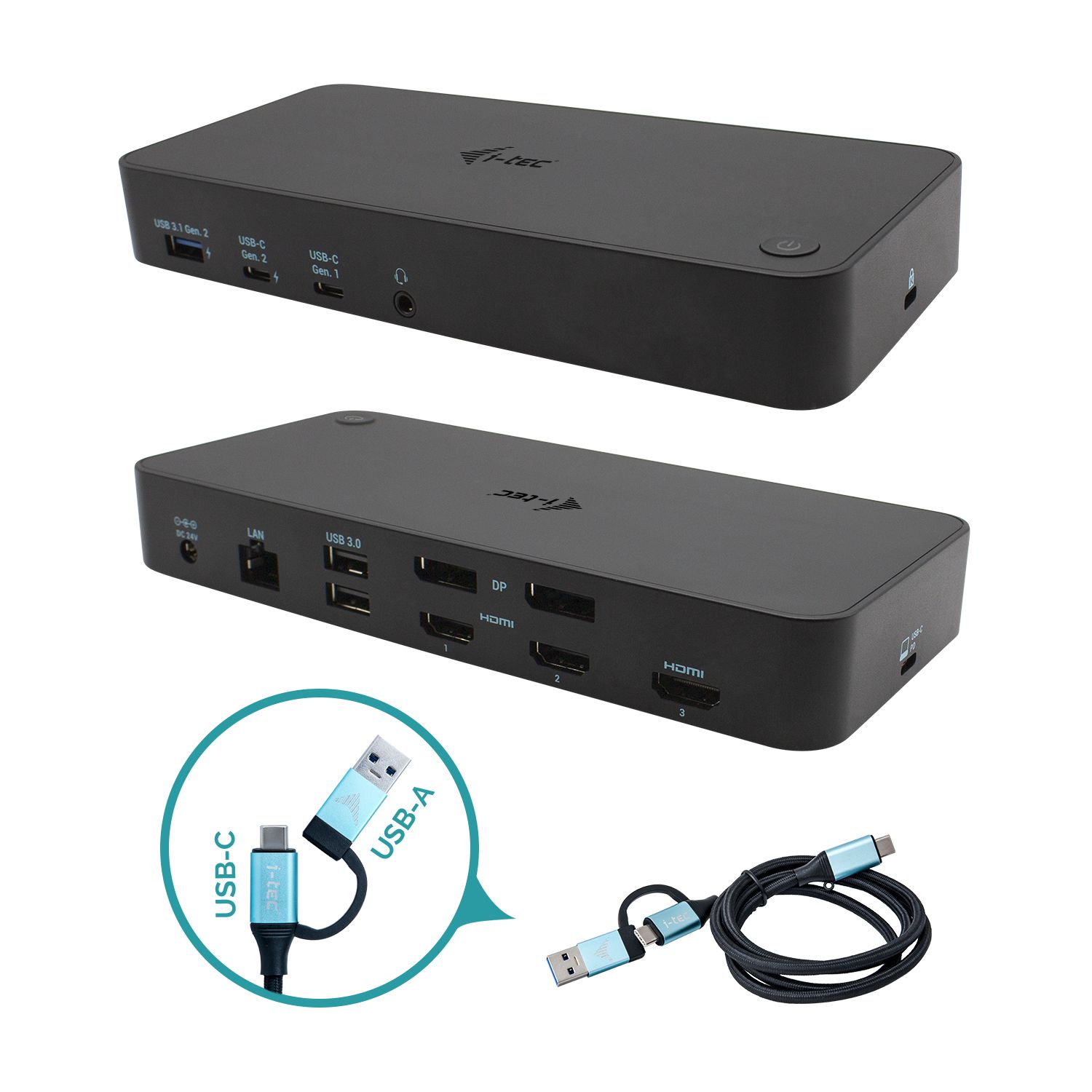 i-Tec USB-C Docking Station - 3x 4K, USB 3.0, HDMI, DisplayPort, Ethernet, 100W PD