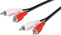 transmedia Tulp stereo audio kabel - zwart - 20 meter