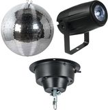 Ayra Spiegelbol 50 cm - incl. motor en RGBW spot - DanceFX MB50-5x5 - Multikleur