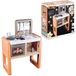 Smoby - Cuisine Vanille – couleurs douces et contemporaines – plaque de cuisson, évier, four, crédence – 11 accessoires inclus – dès 3 ans – matériau recyclé – fabriqué en France