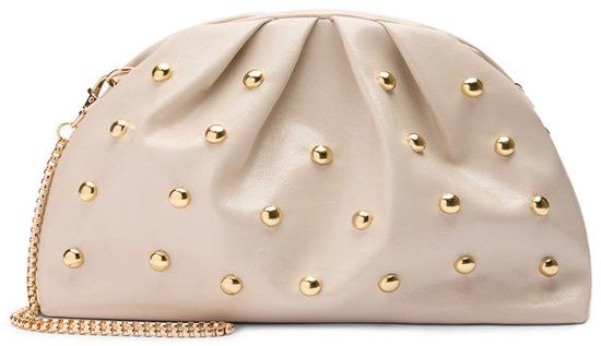 Manfield Beige Clutch met Gouden Studs
