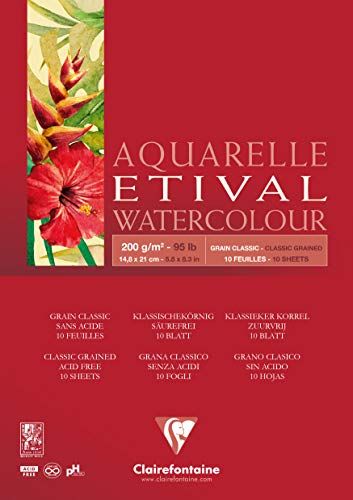 Clairefontaine Etival Classic tekenpapier - 10 vellen - 14,8 x 21 cm - 200 g - wit