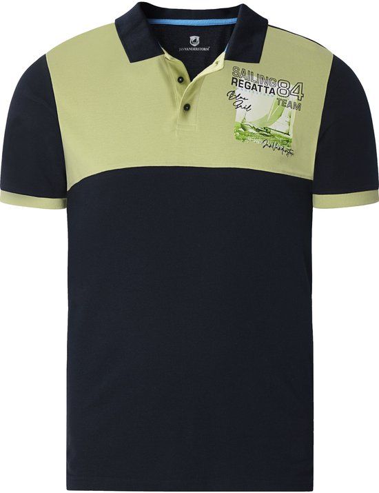 Jan Vanderstorm heren Poloshirt - 80/82 - lichtgroen - Plus Size