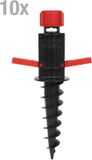 Alberts 860486 inschroef-paalvoet | geschikt voor alle buizen van Ø17 tot 33 mm | kunststof, zwart/rood | lengte 400 mm | Set van 10