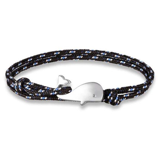 LGT JWLS LGT Jewels Parachute koord armband Walvis Anker Zwart Blauw