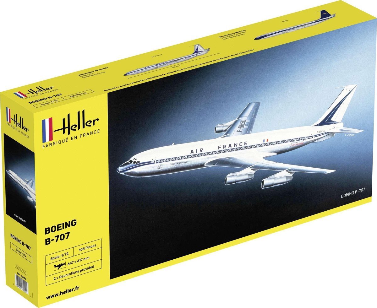 Heller 1:72 80452 B-707 Air France Plane Plastic kit