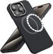 Techsuit Étui en fibre d'aramide MagSafe pour iPhone 15 Pro Max - Noir