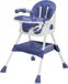 Chaise haute 3-en-1 pour bébé - Chaise d'enfant - Pliable, portable, réglable, avec double plateau, convient dès 12 mois - Bleu foncé