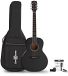 Gear4music Parlour Elektro-akoestische Gitaar & Accessoireset, Zwart