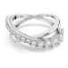 Swarovski Hyperbola ring, Verschillende slijpvormen, Wit, Zilverkleurige afwerking