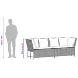 vidaXL Tuinbank met kussens poly rattan zwart