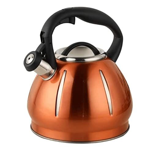Theepot voor fornuis, waterkoker van roestvrij staal, snel koken, compatibel met elektrische inductie, gas, 1,2 l/1,5 l (1,2 l