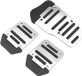 Set van 3 antislip voetpedalen met voetsteunplaat - zilver