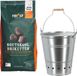 Esschert Design Barbecue set - barbecue bucket with charcoal - silver - easy to carry