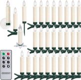 Monzana LED Kaars Kerstverlichting – 30 Stuks op Batterij Dimbaar - Warm wit