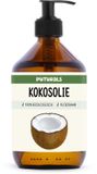 Puturals Kokosolie 100% Biologisch - 500ml - Koudgeperst en Puur - MCT Olie voor Huid, Haar en Massage - Kokosolie Vloeibaar - Glazen Fles met Pomp