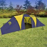 vidaXL Tent 9-persoons Polyester Blauw en Geel