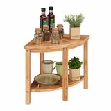Relaxdays Keukenrek Aanrecht - Organizer - 42 x 55 x 39,5 cm - Staand - Bamboe Hoekrek