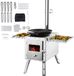 VEVOR Poêle à bois, 590 x 790 x 2620 mm, Poêle de camping en acier inoxydable, Poêle à bois portable avec tuyaux de cheminée et gants, Poêle de tente de grande chambre de combustion de 3000 pouces pour la cuisine et le chauffage extérieurs avec 8 tuyaux