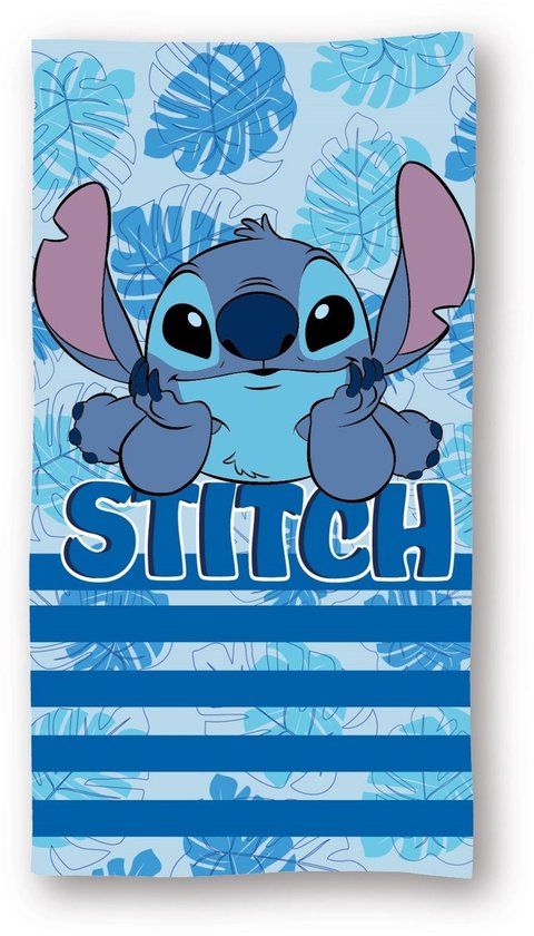 4KidsOnly Mister License Lilo & Stitch strandlaken Blauw Polyester 70x140cm