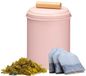 Excellent Houseware Thee bewaarblik - roze - metaal - 14 x 20 cm