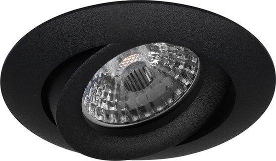 Qualu Uranio Pro GU10 Inbouwspot - Rond Zwart Aluminium - Kantelbaar - Ø82mm
