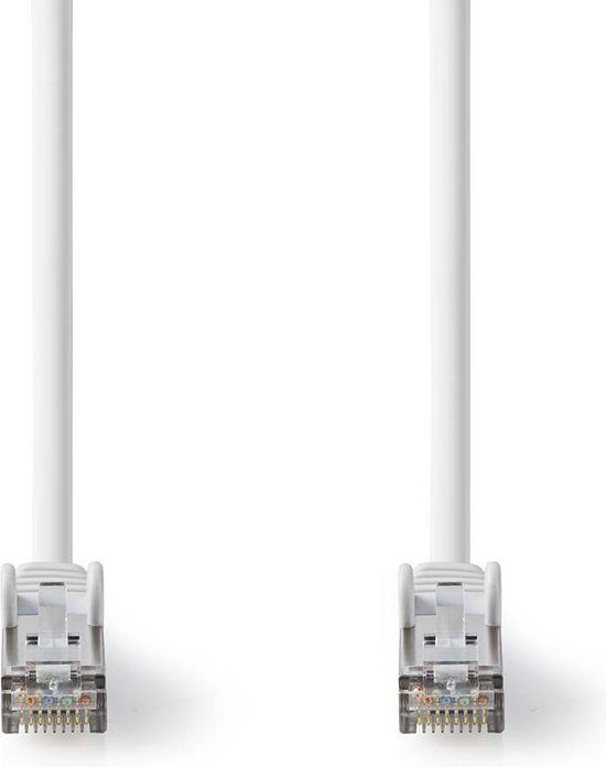 Nedis Cat 8.1 Netwerkkabel - S/FTP - RJ45 Male - RJ45 Male - 1.00 m - Rond - LSZH - Wit - Label