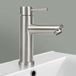 Unyqoos® Robinet de lavabo: Robinet à levier unique en acier inoxydable (SUS304), nickel brossé, économie d'eau (jusqu'à 30%), double connexion rapide, sans plomb