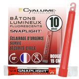 Cyalume SnapLight Kniklichten in rood (10 stuks) - 15 cm Glow Sticks met haken aan het einde - ultra heldere Light Sticks met een lichtduur van 12 uur