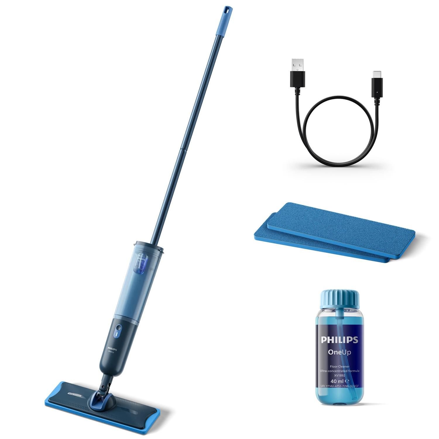 Philips OneUp 3000 Series Elektrische Dweil - Blauw - Zakloos