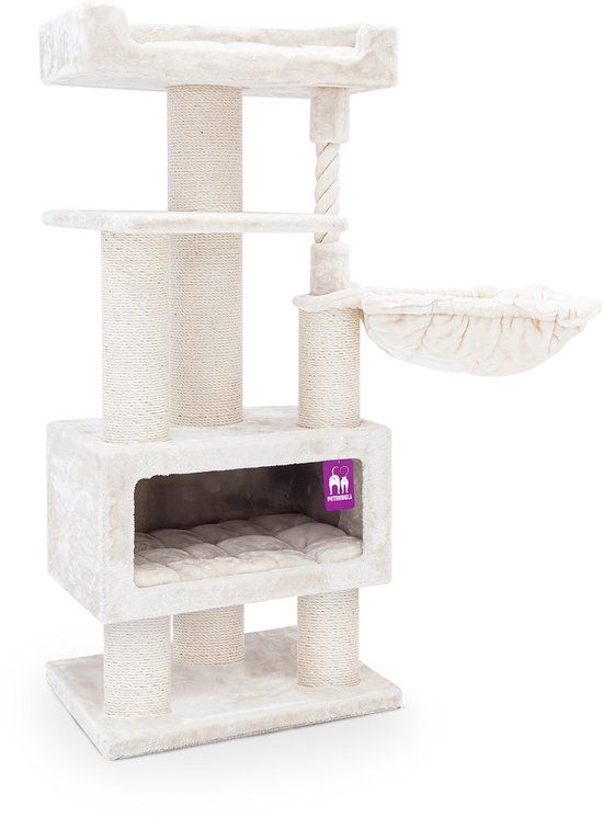 Petrebels Parklane 131 Krabpaal - Creme - Extra Dikke Stammen - 58 x 45 x 131 cm