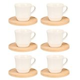 Set VESSIA Set van 6 kopjes, stapelbaar, bamboe