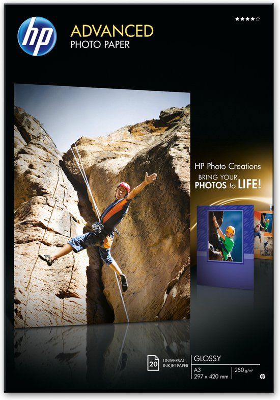 HP Q8697A Fotopapier - A3 / 250g/m / 20 vellen
