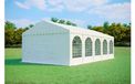 MAX+ Tente de réception 5x10 m – PVC 550 g/m², ignifuge, hauteur latérale 2,6 m, tubes Ø50 mm, jusqu'à 100 personnes - Blanc